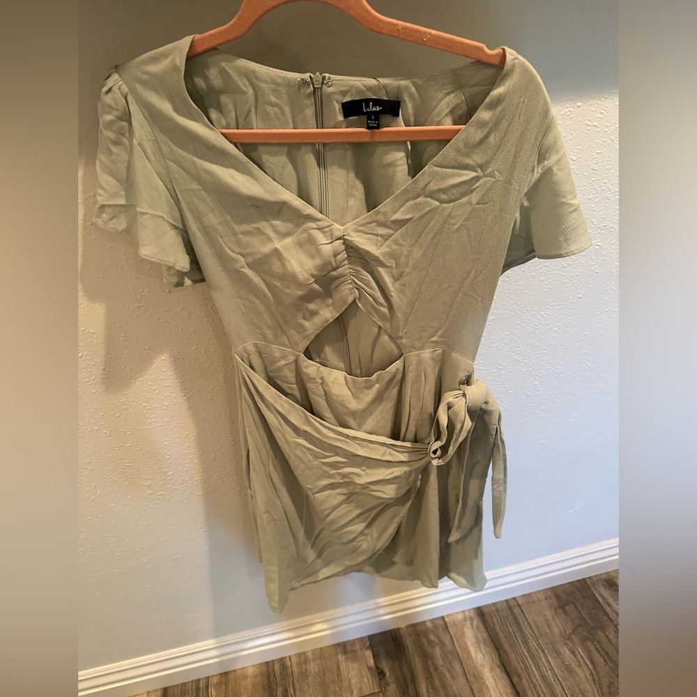 NWT Lulu's Light Green Wrap Mini Dress